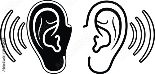 Communication and hearing concept with human ears and sound waves