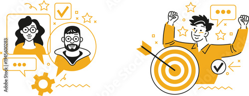 Collaborative success and achieving goals through teamwork and individual effort