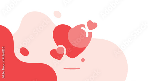 Abstract Heart Shapes and Fluid Forms - Love and Romance Theme