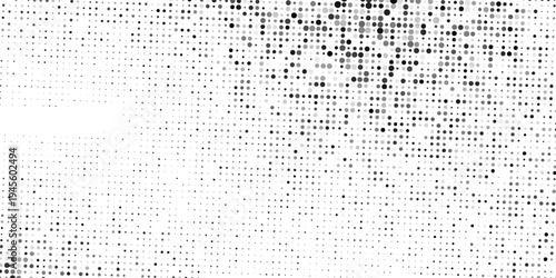 Art dotted wave halftone gradient background. Faded grit noise texture. White and black sand simple art