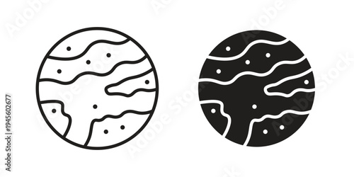 Mercury icon vector pack. Thin linear and black flat style.