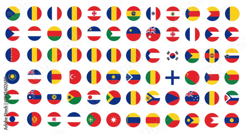 Collection of Circular National Flags