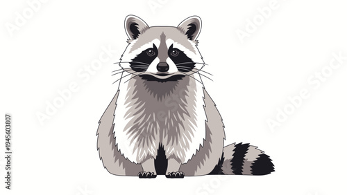 Illustration of a cute raccoon sitting