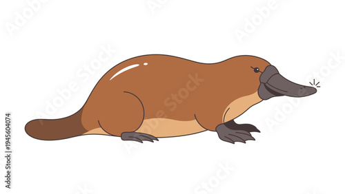 Cute cartoon platypus illustration
