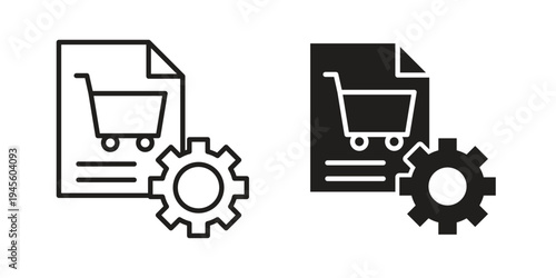 Procurement icon vector pack. Thin linear and black flat style.