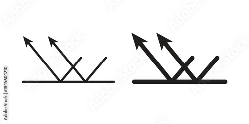 Reflect icon vector pack. Thin linear and black flat style.