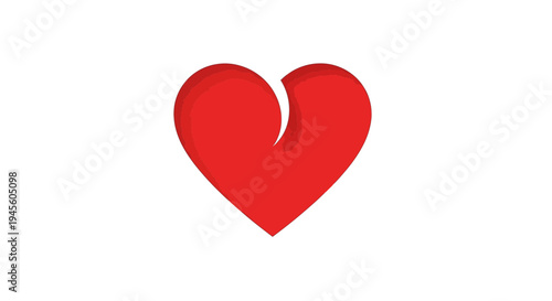 Broken Heart Symbol Red Vector Illustration Isolated on White Background