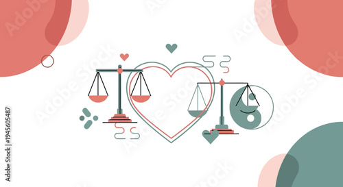 Balance Heart Yin Yang Scales Concept Art