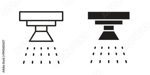 Sprinkler icon vector pack. Thin linear and black flat style.