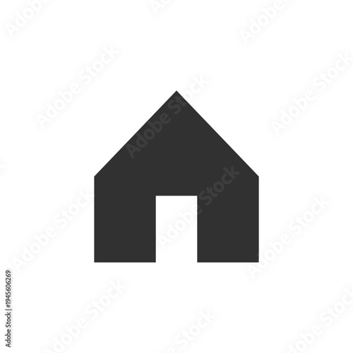 Simple house icon. Residential building and home symbol. Monochrome black and white symbol