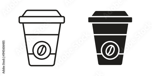 Togo Cup icon vector pack. Thin linear and black flat style.