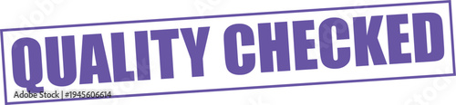 Quality Checked Purple Stamp Vector Graphic