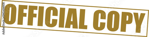 Official Copy Gold Text Stamp Vector
