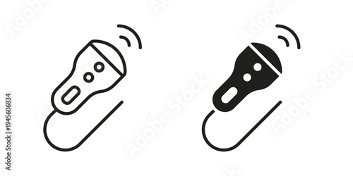 Ultrasound icon vector pack. Thin linear and black flat style.