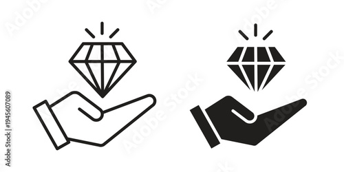 Value Proposition icon vector pack. Thin linear and black flat style.