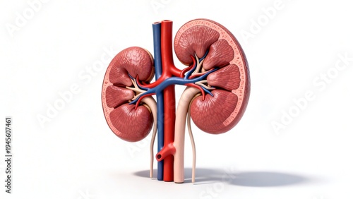 Wallpaper Mural High-Tech Human Kidney Anatomy Visualization: 3D Medical Models of Kidneys (Showcasing Vascular Systems, Renal Structures, and Futuristic Color-Coded Diagrams) Set Against Scientific Backdrops Torontodigital.ca