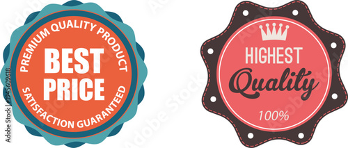 Comparative quality and price certification badges for products