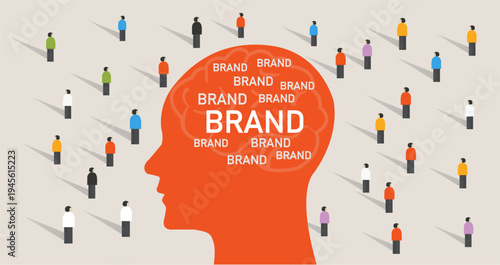 Brand perception and positioning strategy in consumer mind concept vector illustration