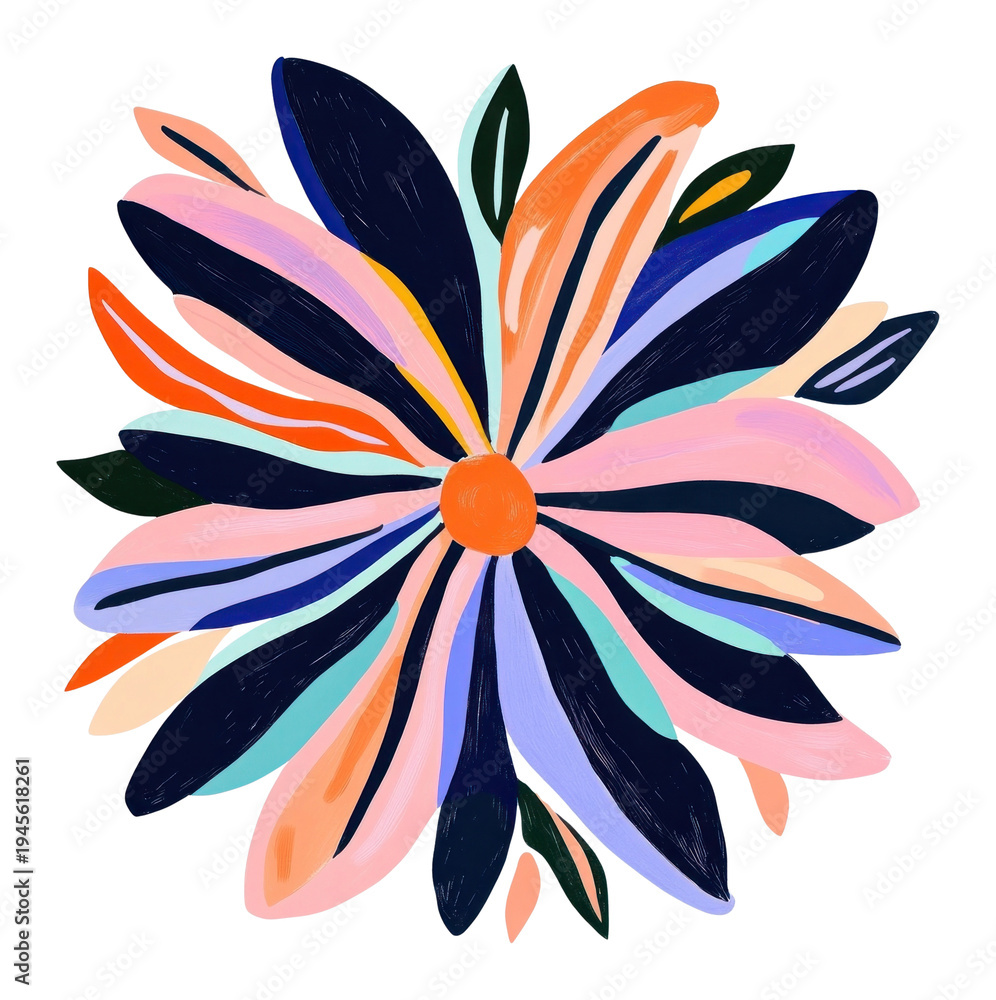 Fototapeta premium PNG Colorful a flower shape illustration pattern art.