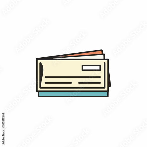 Stack Of Documents And Paperwork With Cream Beige And Blue Colors Isolated On White Background With Simple Flat Design Style
