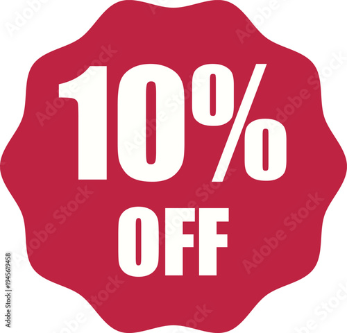 Eye-catching promotional badge showing a hundred percent off discount offer