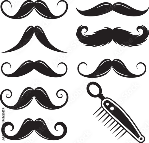 mustache set vector