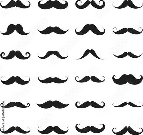 mustache set vector