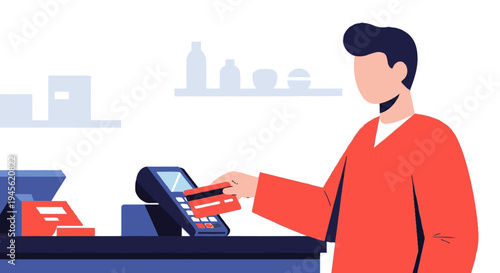 Man Making Payment with Credit Cards.