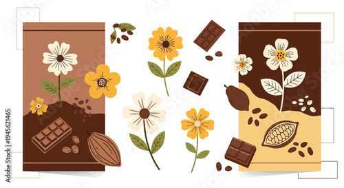 Chocolate & Flower Illustrations: Sweet Botanical Design