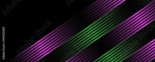 Neon Colored Banner with Stripes. ChatGpt Technology Background. Abstract Modern Digital Bg. Vector