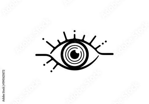 Abstract Eye Symbol with Speckled Eyelashes