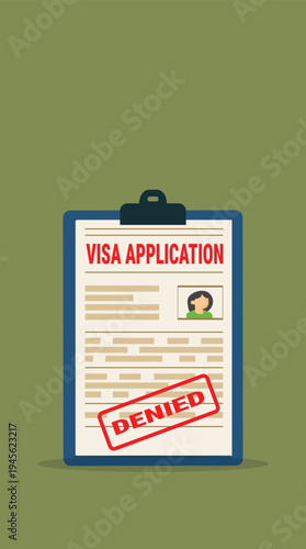 Visa application form denied. Denied Application visa . Document for travel. Travel denied. Immigration visa denied	