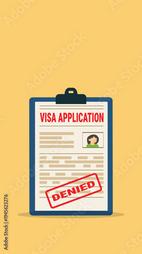Visa application form denied. Denied Application visa . Document for travel. Travel denied. Immigration visa denied	