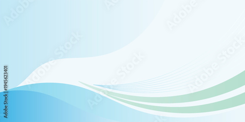 Abstract light blue and green background with 3d flowing wave concept. Abstract blue wave shape with futuristic concept background with text space for poster, banner, slide, cover, presentation.