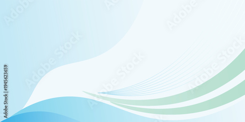 Abstract light blue and green background with 3d flowing wave concept. Abstract blue wave shape with futuristic concept background with text space for poster, banner, slide, cover, presentation.