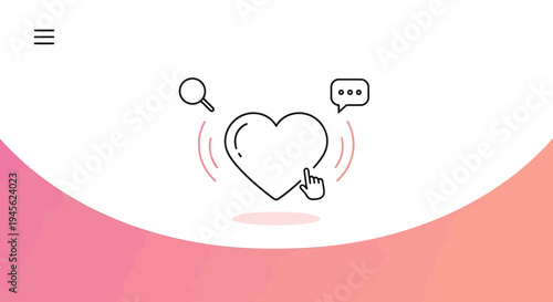Clicking Heart Icon for Likes and Engagement: Search, Chat, Social Media Interaction