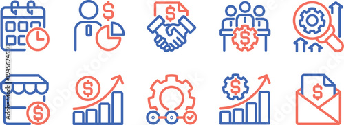 Icons representing various business and financial concepts with a creative twist