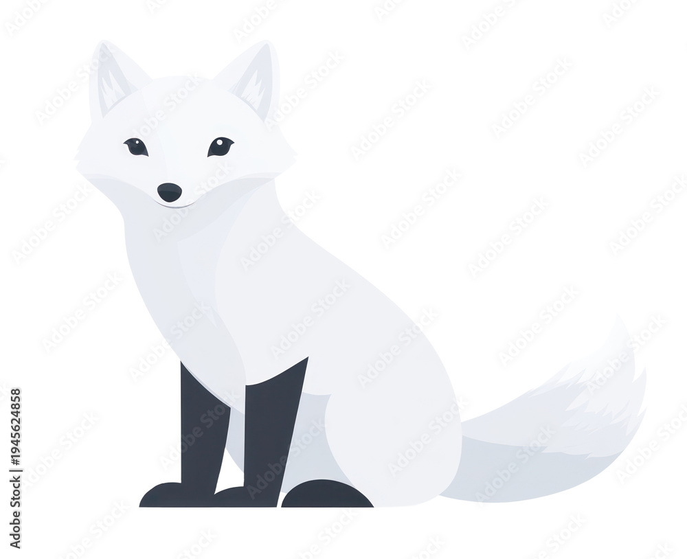 Fototapeta premium PNG Illustration of Arctic Fox fox wildlife animal.