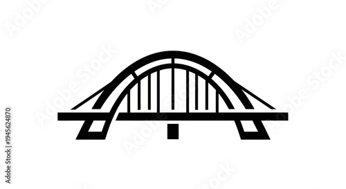 Modern bridge silhouette vector illustration