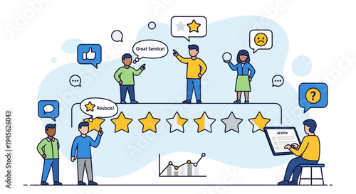 People rating and evaluating feedback.