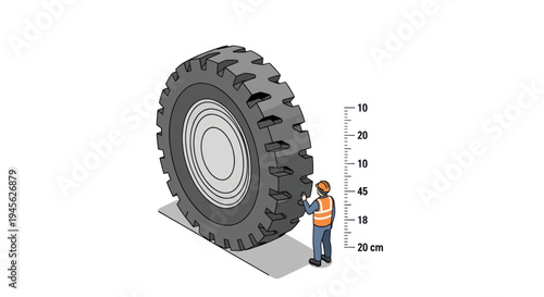Massive Industrial Tire and Worker Comparison.