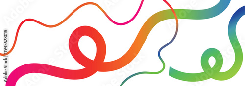 colorful abstract design with multiple colors of curved lines. Vector Pattern with Curve 3D Rainbow Ribbons. Wave Rainbow Ribbons. Vector Color Lines with Gradient
