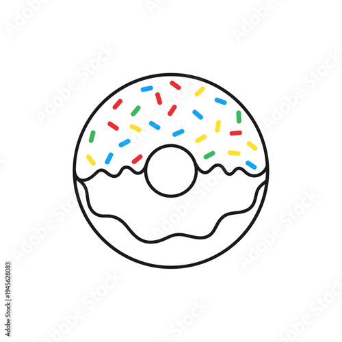 Delicious donut with colorful sprinkles, a sweet and tasty treat.