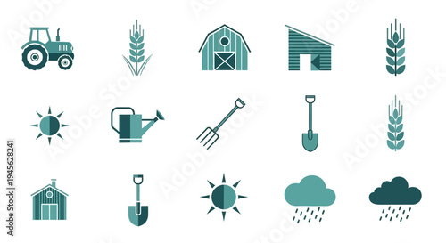 Collection of Farming and Gardening Icons.
