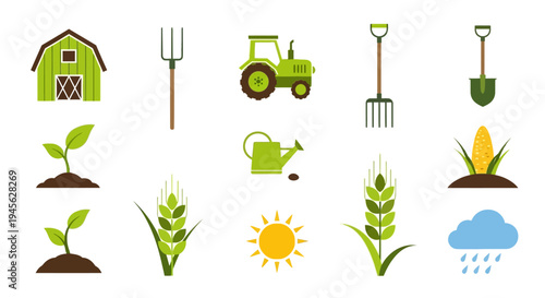 Collection of Farming and Gardening Icons.