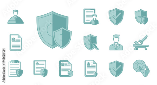 Collection of Security Icons and Symbols.