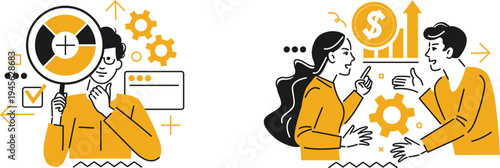 Analyzing and discussing financial investments and strategies together