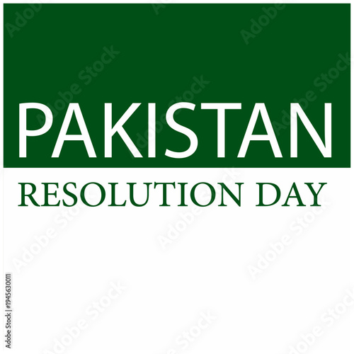 Pakistan Resolution Day vector background with green and white color theme inspired by the national flag. Minimal modern design celebrating 23 March Pakistan Day with crescent moon and star elements. 