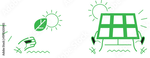 Harnessing solar energy with a leaf and solar panels for sustainable power generation