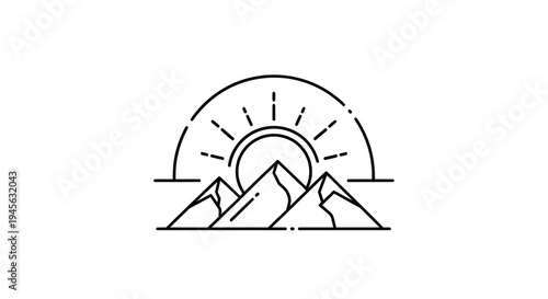 Mountain sunrise vector illustration